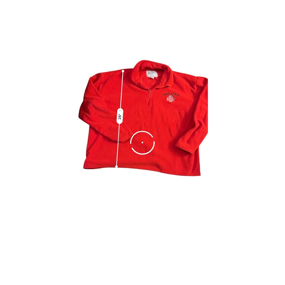 BIG BALL SPORTS Ohio State Buckeyes Red Fleece 1/4 Zip Pullover Men's 2XL - Picture 5 of 6